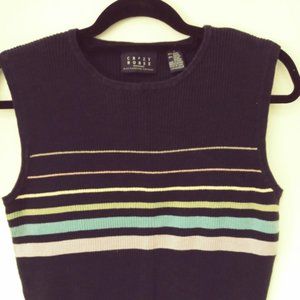 Crazy Horse sweater tank, navy multi-color, Size L
